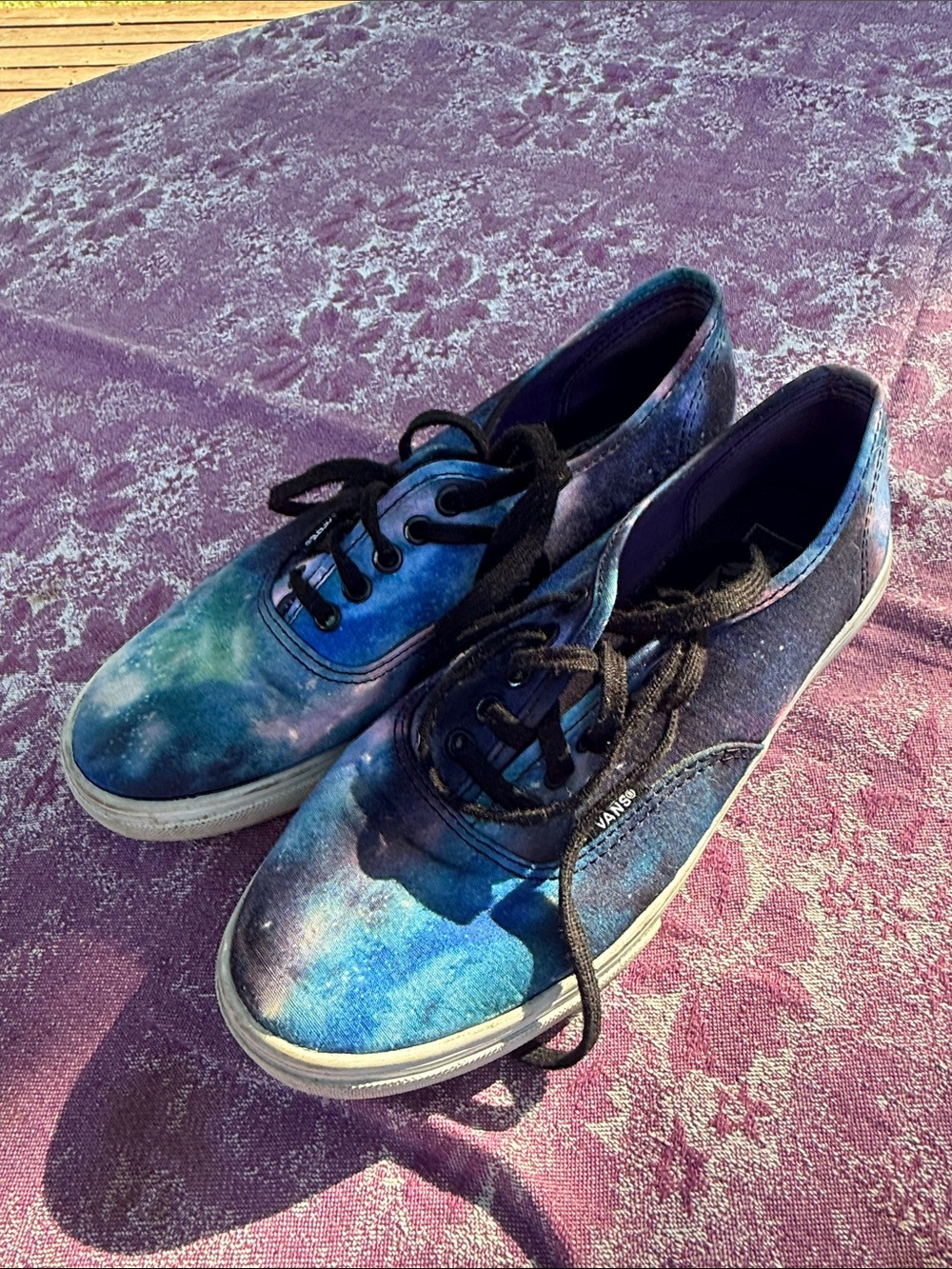 Vans Blue and Teal Space / Cosmic Canvas Sneakers